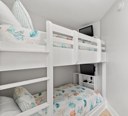 Twin Bunk alcove with TVs and privacy door 