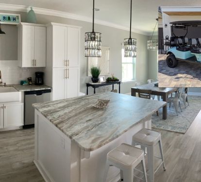Open concept with kitchen island