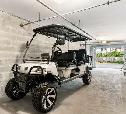 6-Person street-legal golf cart Included