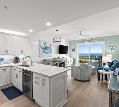 Freshly updated kitchen, open layout and relaxing ocean views