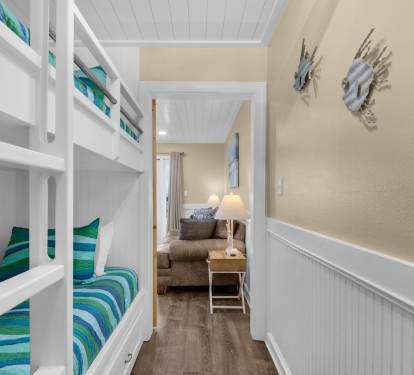 Twin bunks in cozy nook
