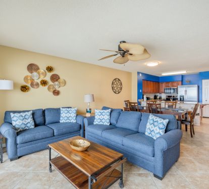 A queen sleeper allows the condo to host up to 8 people