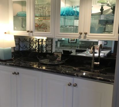 Remodel of wet bar. New granite, sink and faucet