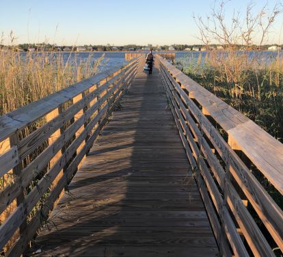Fishing pier on Little Lagoon just down a paved path.