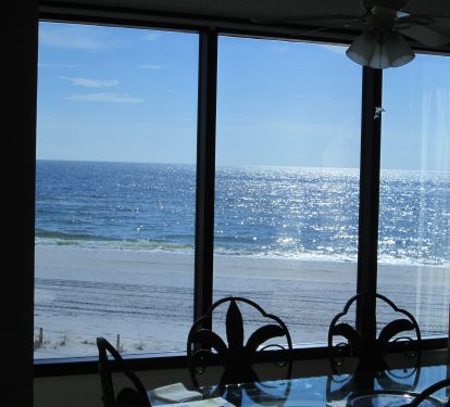 Gulf view from Kitchen dining table