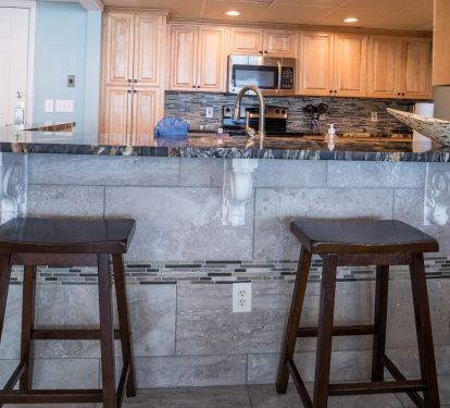 Bar stools open concept kitchen, dining, living...ocean view from every spot!
