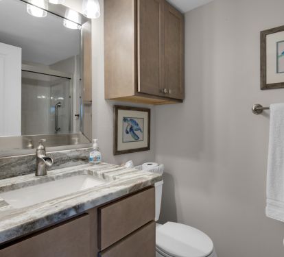 Upgraded private master bathroom
