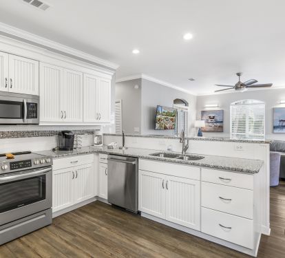 Kitchen with stainless steel appliances