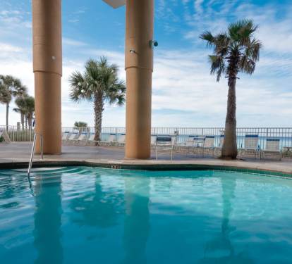 The East pool looks out over the beach.