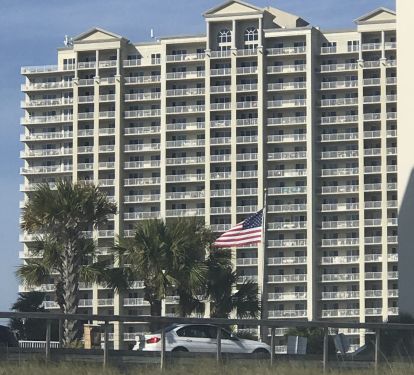 Ariel Dunes 2 building from beach