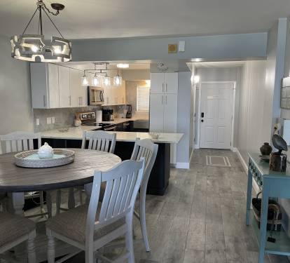 View of Kitchen and Dining from Living Area