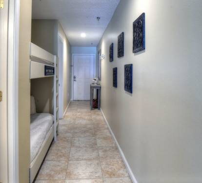 Twin bunk beds provided in hall