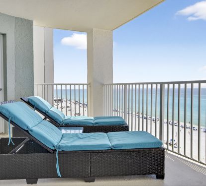 Relax and enjoy 180 degree views of the beach and Gulf.