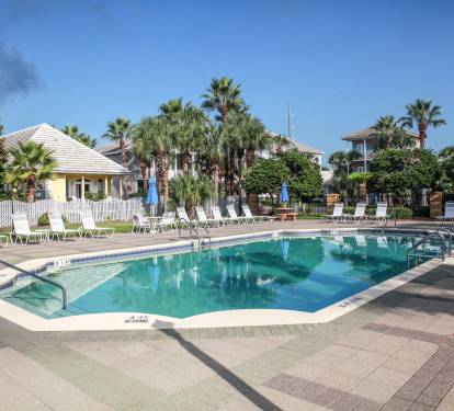 Main pool area with new furniture