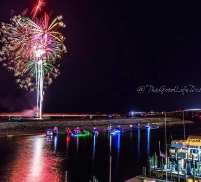 View of the fireworks from the balcony of our 3bd/ 3ba Unit.