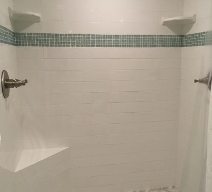Master bathroom walk-in shower with dual shower heads!!