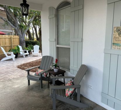 Relax on the front porch or the newly added side patio!