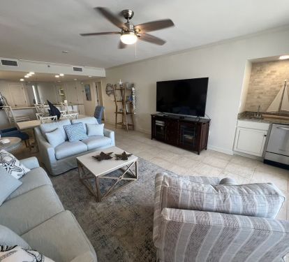 65 Inch Smart TV and Wet Bar with High Capacity Ice Maker!