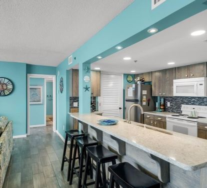 Chairs and Counter in Kitchen space