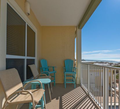 Full Size Balcony Looks Over the Pool