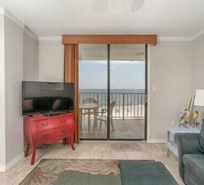 View of The Gulf From Living Room and TV