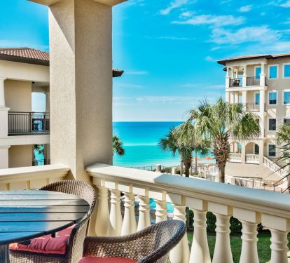 Balcony view to Gulf and Pools