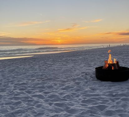 Sunset views and free beachside bonfires just steps from your stay!