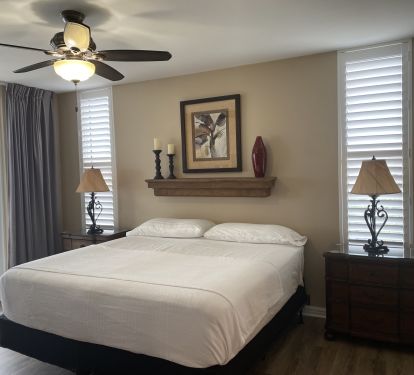 King size bed in Master Bedroom with Gulf Front Balcony access.