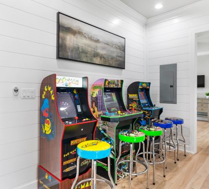 2nd floor has additional living room and arcade area