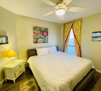 King bed in the third bedroom with shared access to the 2nd bathroom!