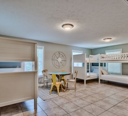 1st Level Bunk Room with Breakfast Nook and Half Bath