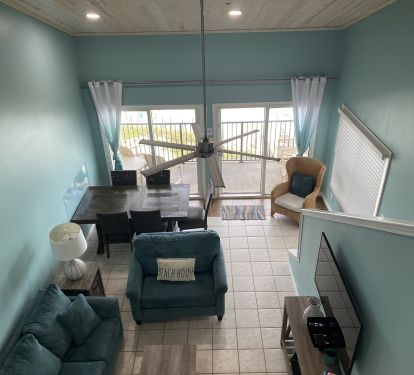 View from Loft Bedroom area to the Living area