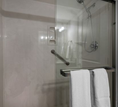 New shower in master private bathroom