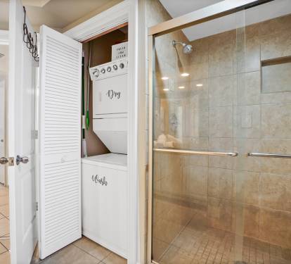 Master bathroom with walk-in shower
