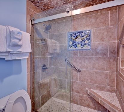 New tub-to-shower conversion in master bath