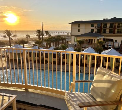 RELAX in one of 4 Comfy Chairs and enjoy the view of the Pool and Sunset! 