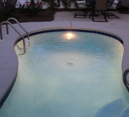Lighted private pool at night - beautiful!