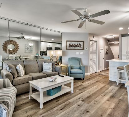 Newly remodeled unit with new furniture, flooring, paint.