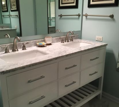Beautiful new master bathroom duel vanity with