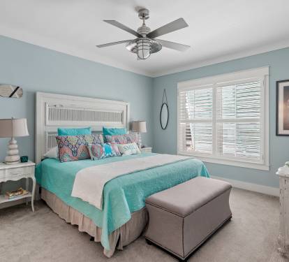 Bedroom #4 with king-size bed and large screen Smart TV