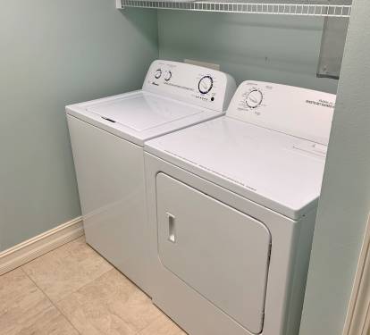High capacity washer and dryer.