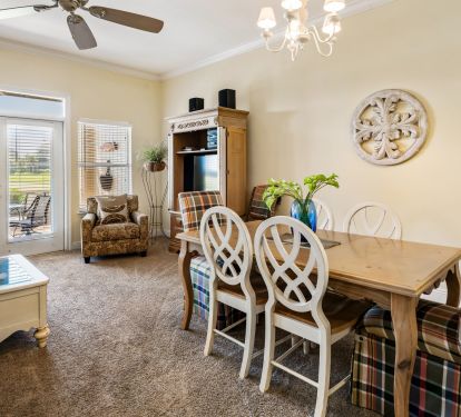 Dining table easily seats six