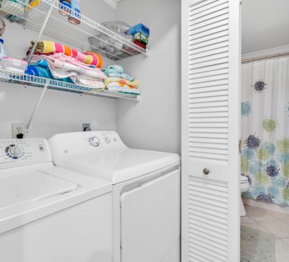 Side by side washer dryer. Not beach towels for your use on the beach