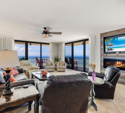 living room with fireplace