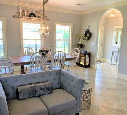 Dining area and open living area