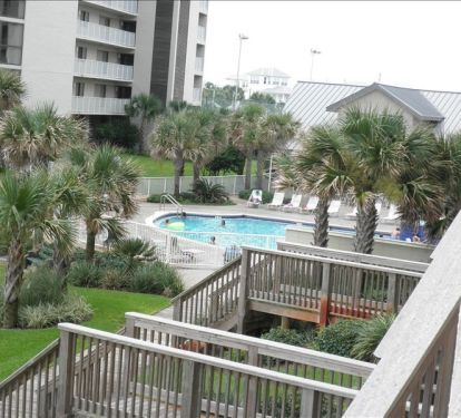 Steps down to the Beach, Pool, or Hot Tub