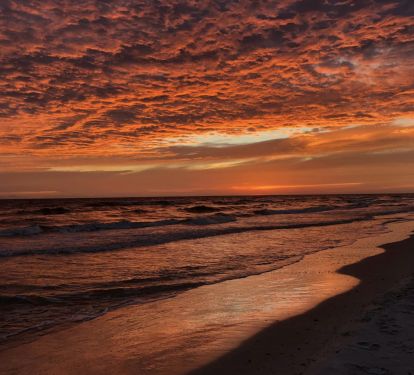 Sunset walk on the beach