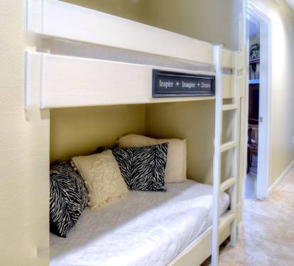 Twin bunk beds in hall