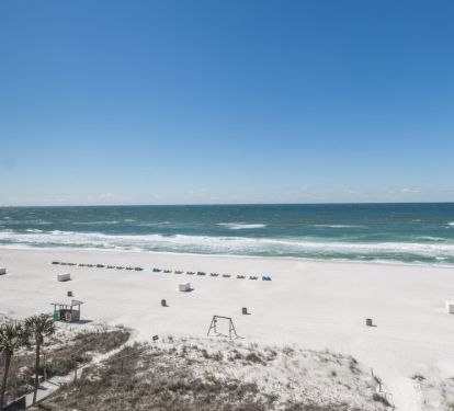 Perfect white sandy beach just outside your door.