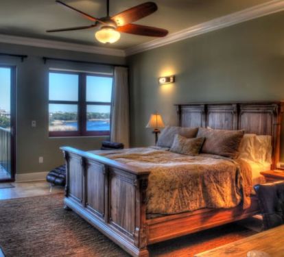 Northwest Master Suite with view of beach and Gulf of Mexico